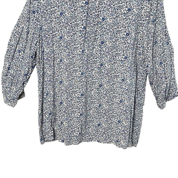 JONES NEW YORK Lightweight Rayon Floral Long-Sleeve V-Neck Blouse, 1X - Picture 9 of 12